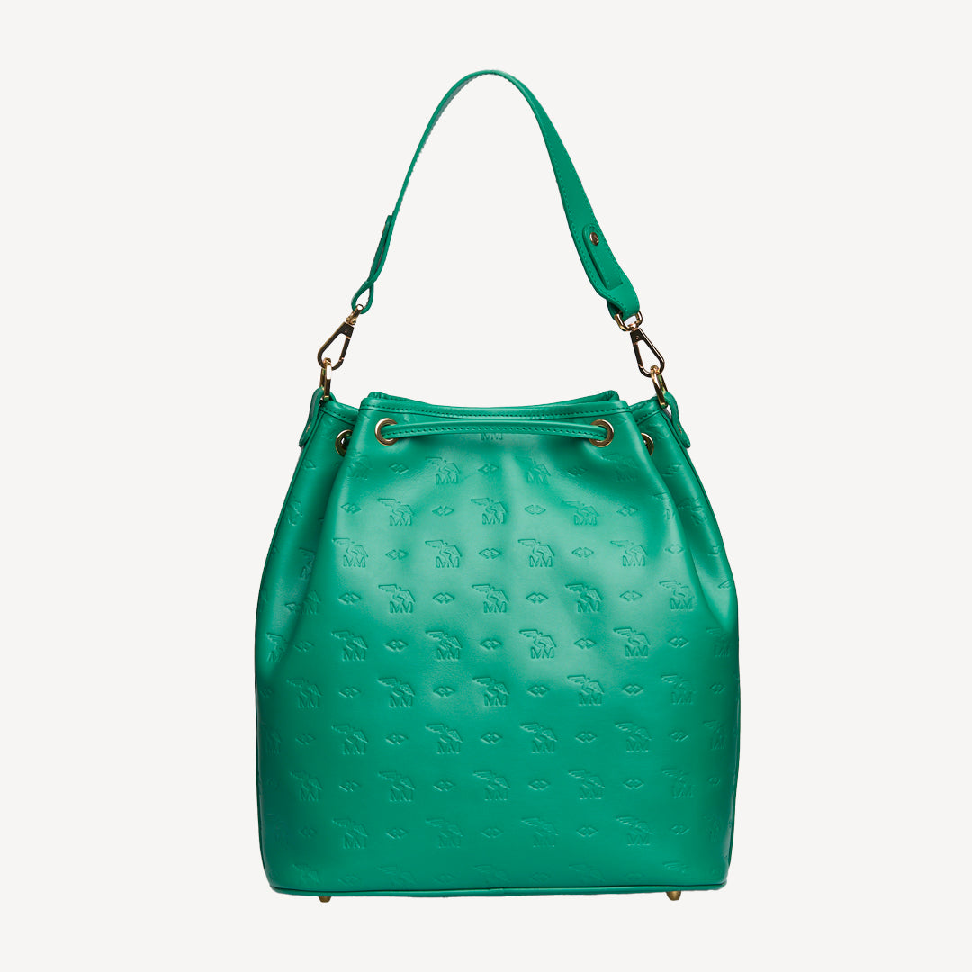 NYON | Pochette Stampato vert menthe/doré