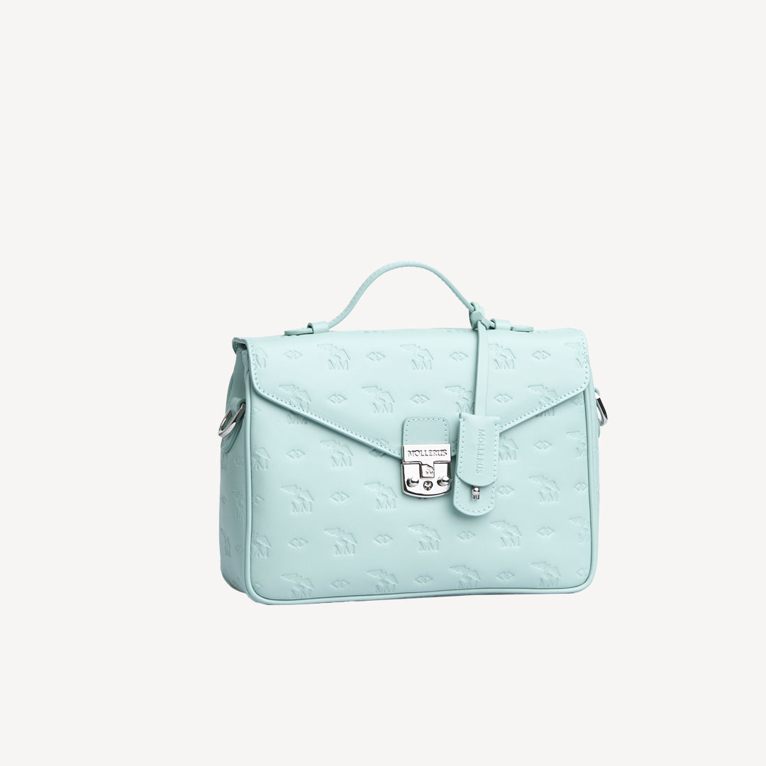 MARLY | Umhängetasche stampato aquamarine/silber - SEITLICH