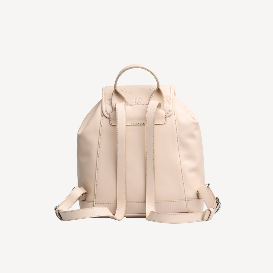 BRUGG | Stampato sac à dos vanille beige/argent