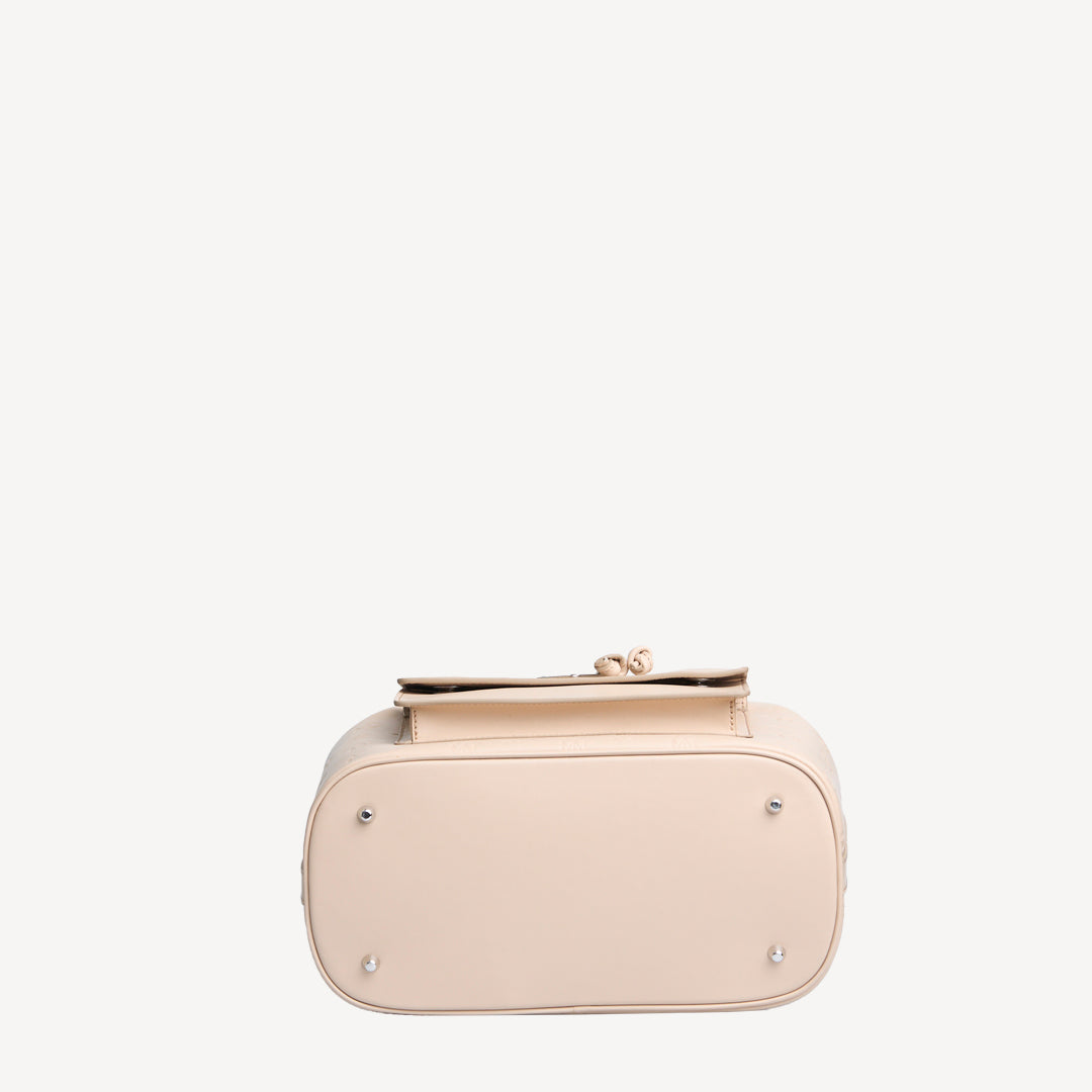 NYON | Pochette Stampato vanille beige/argent