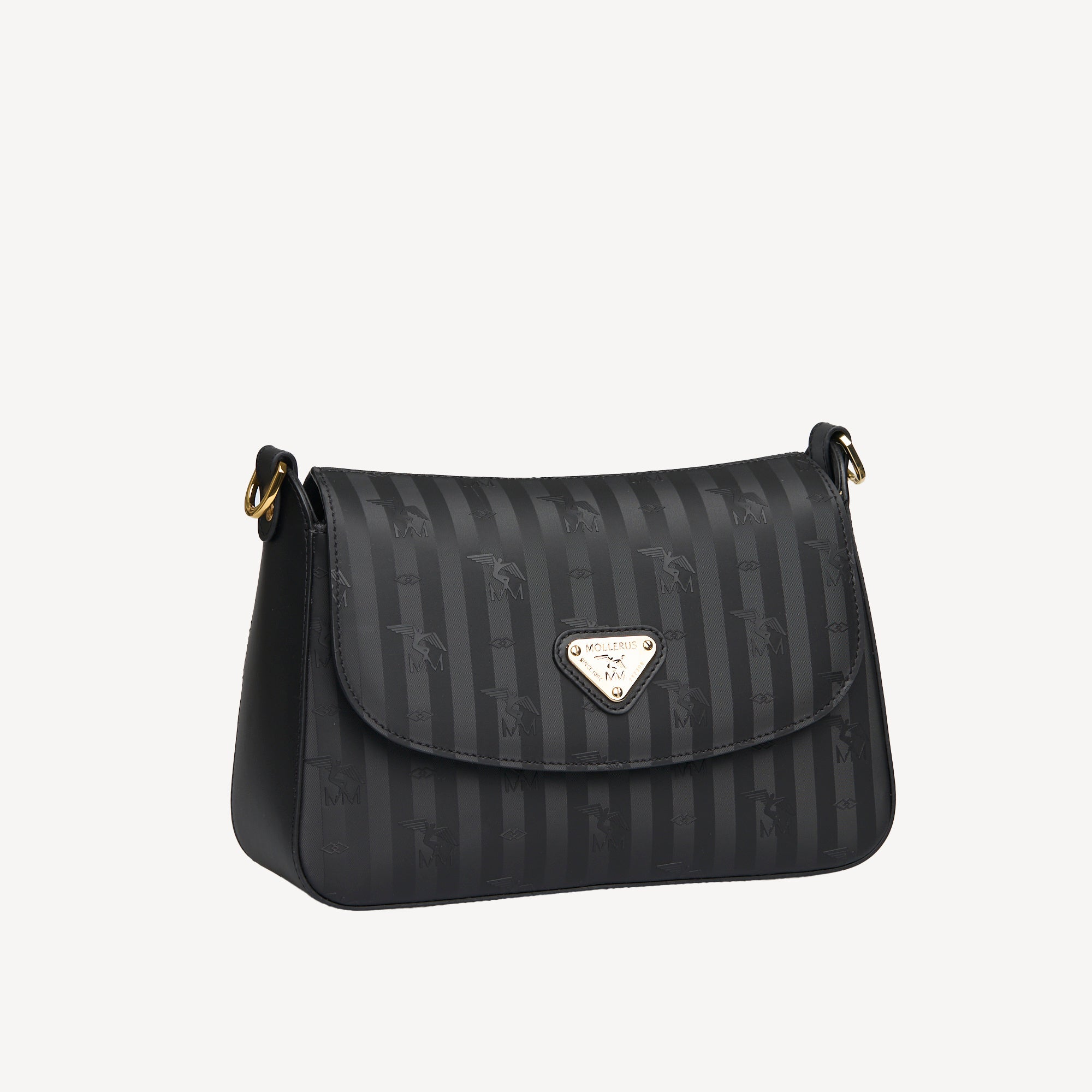 MONNAZ | Sac bandoulière classique, noir/argent
