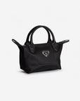 VALS | Umhängetasche Nylon classic schwarz/silber - leicht seitlich