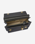 URSY | Umhängetasche Kalbsleder classic schwarz/gold - von innen