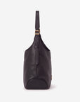 MENDRISIO | Umhängetasche Kalbsleder classic schwarz/gold - seitlich