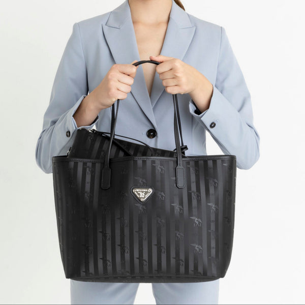 Handtasche Mollerus Bern Schwarz BERN Shopper Schwarz/Silber