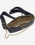 ZELL | Umhängetasche Kalbsleder classic schwarz/gold - von innen