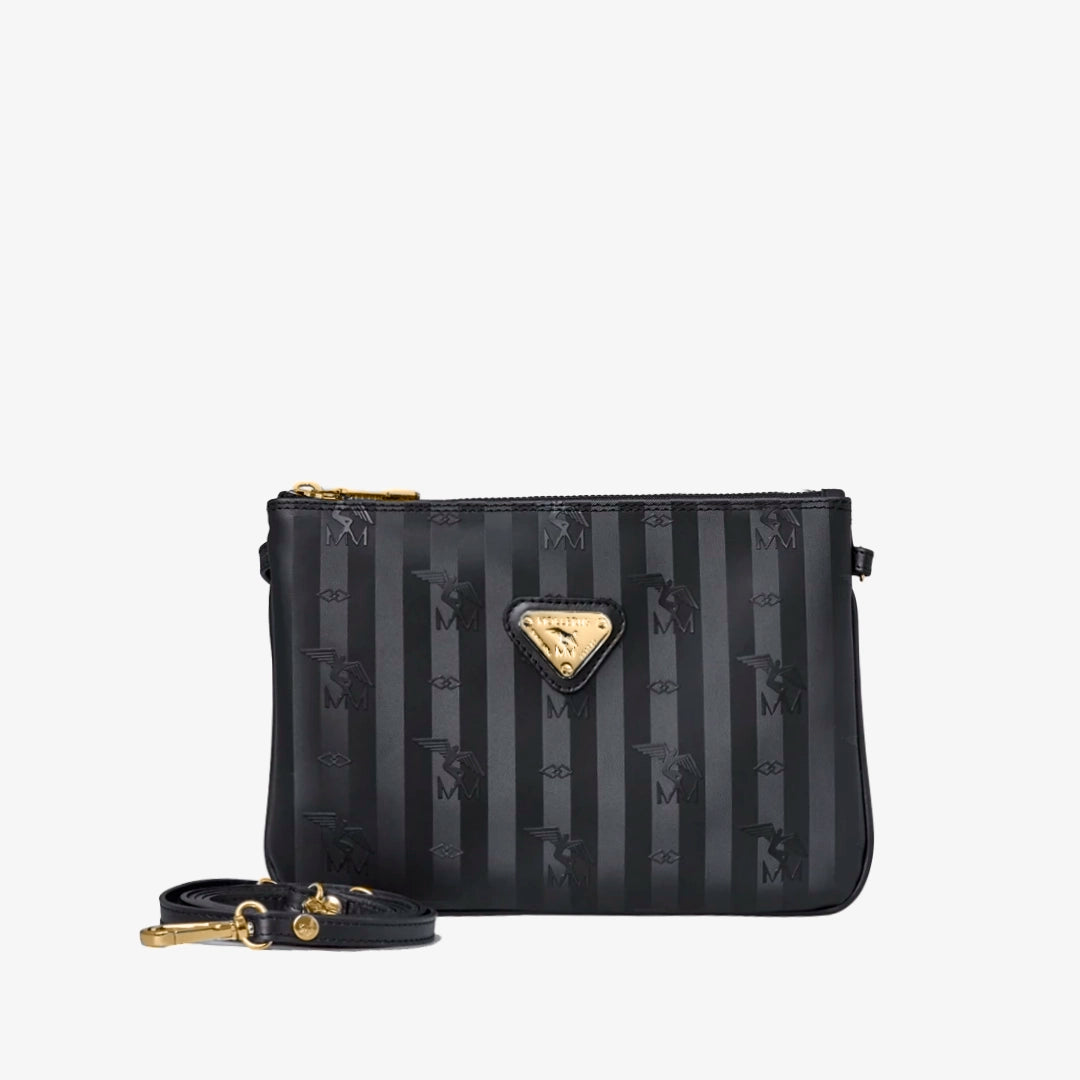 TAMINS | Umhängetasche classic schwarz/gold VON VORNE