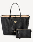 ZUERICH | Shopper city classic schwarz/gold - FRONTAL