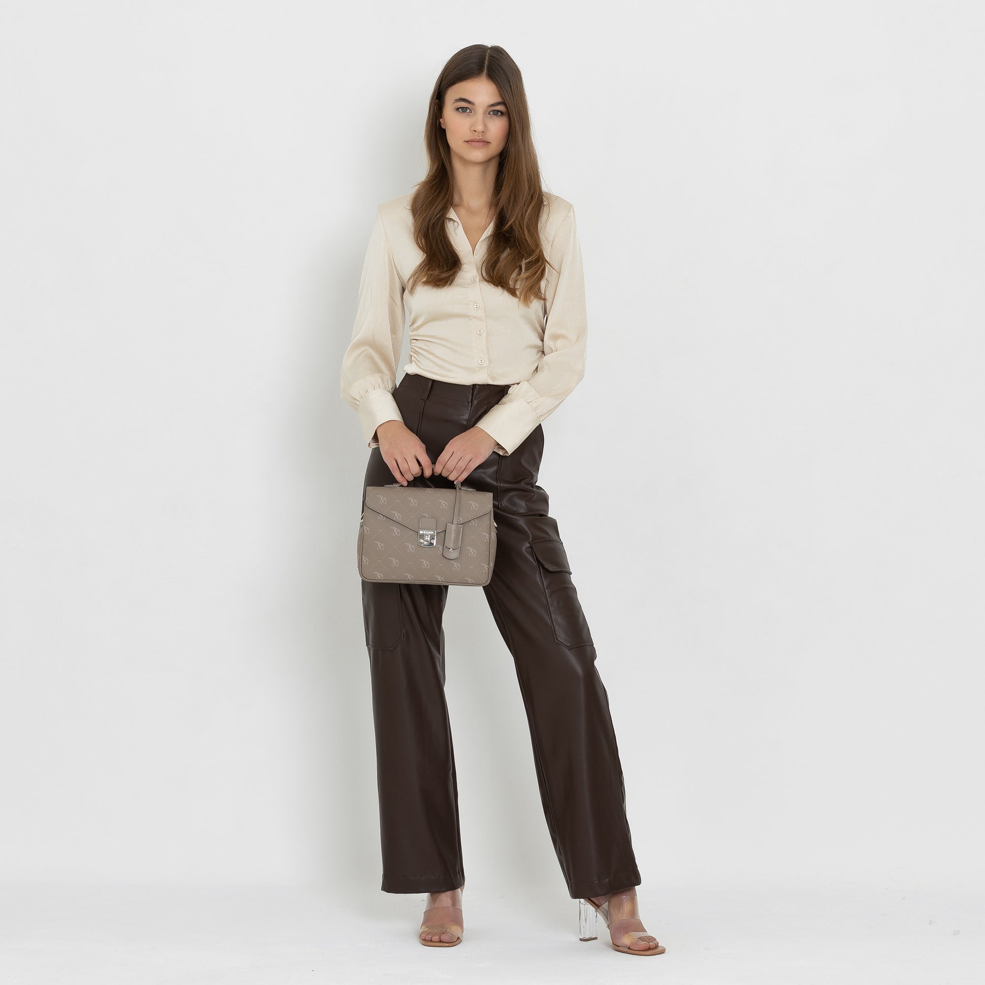 MARLY | Umhängetasche Pecarus taupe/rosè/silber - full body