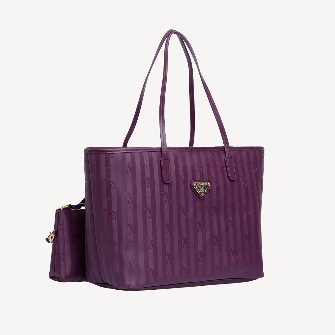 BERN | Shopper plum violette/gold- seitlich