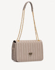 GOLDACH | Umhängetasche taupe grau/gold - seiltich