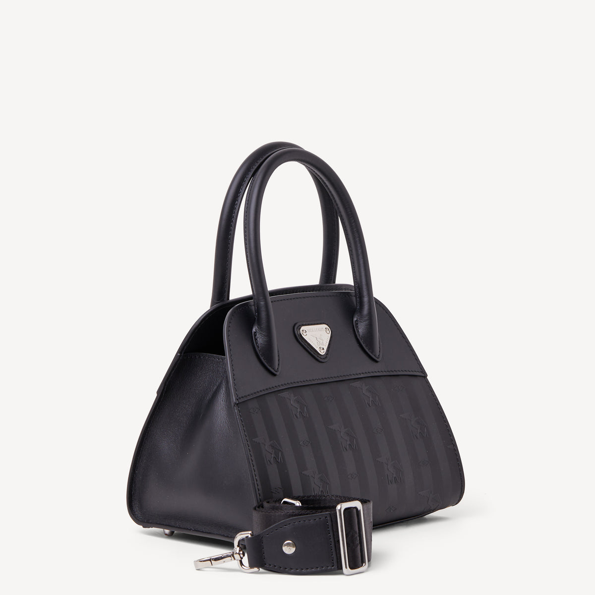 SOGLIO | Handtasche classic schwarz/silber - seitlich
