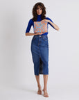 REUTE | Necessaire Maze orange hellblau/silber - on body