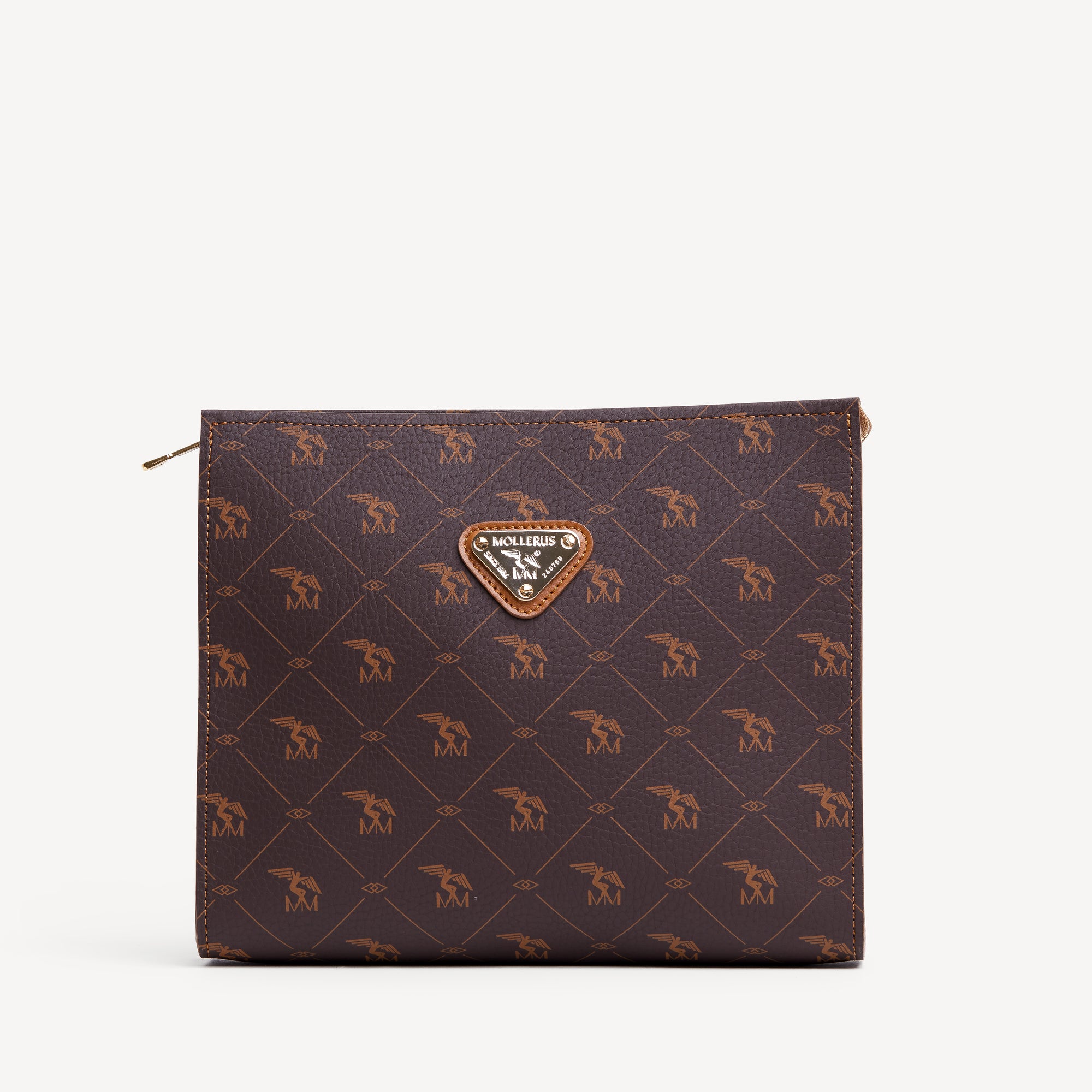 REUTE | Necessaire Pecarus braun /beige/gold - frontal