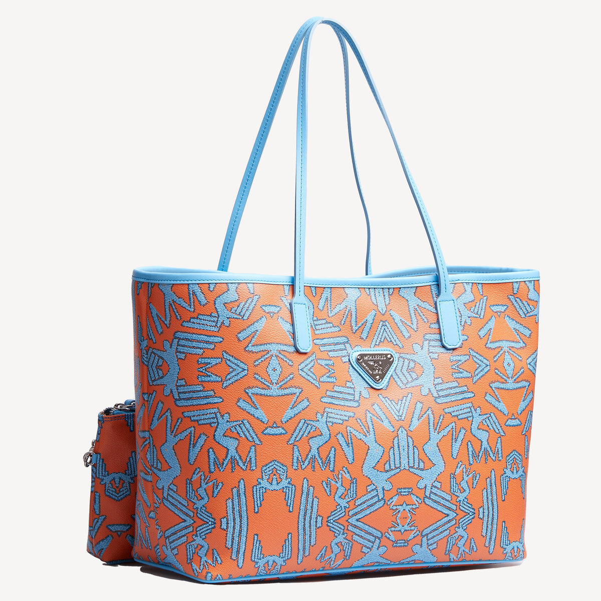 BERN | Shopper Maze orange hellblau/silber - seitlich