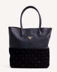 EBIKON | Shopper Kalbsleder mit Velour classic schwarz/ gold - frontal