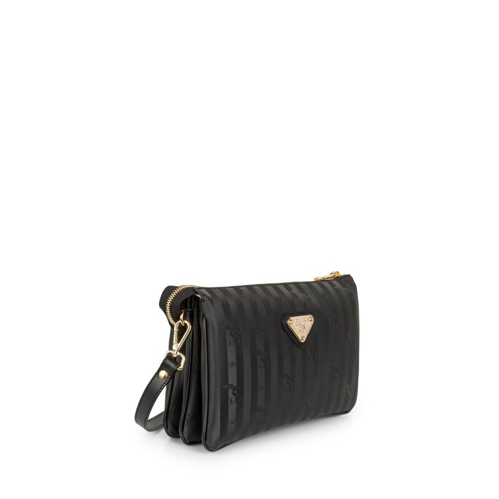 GLAND | Umhängetasche classic schwarz/gold SEITLICH