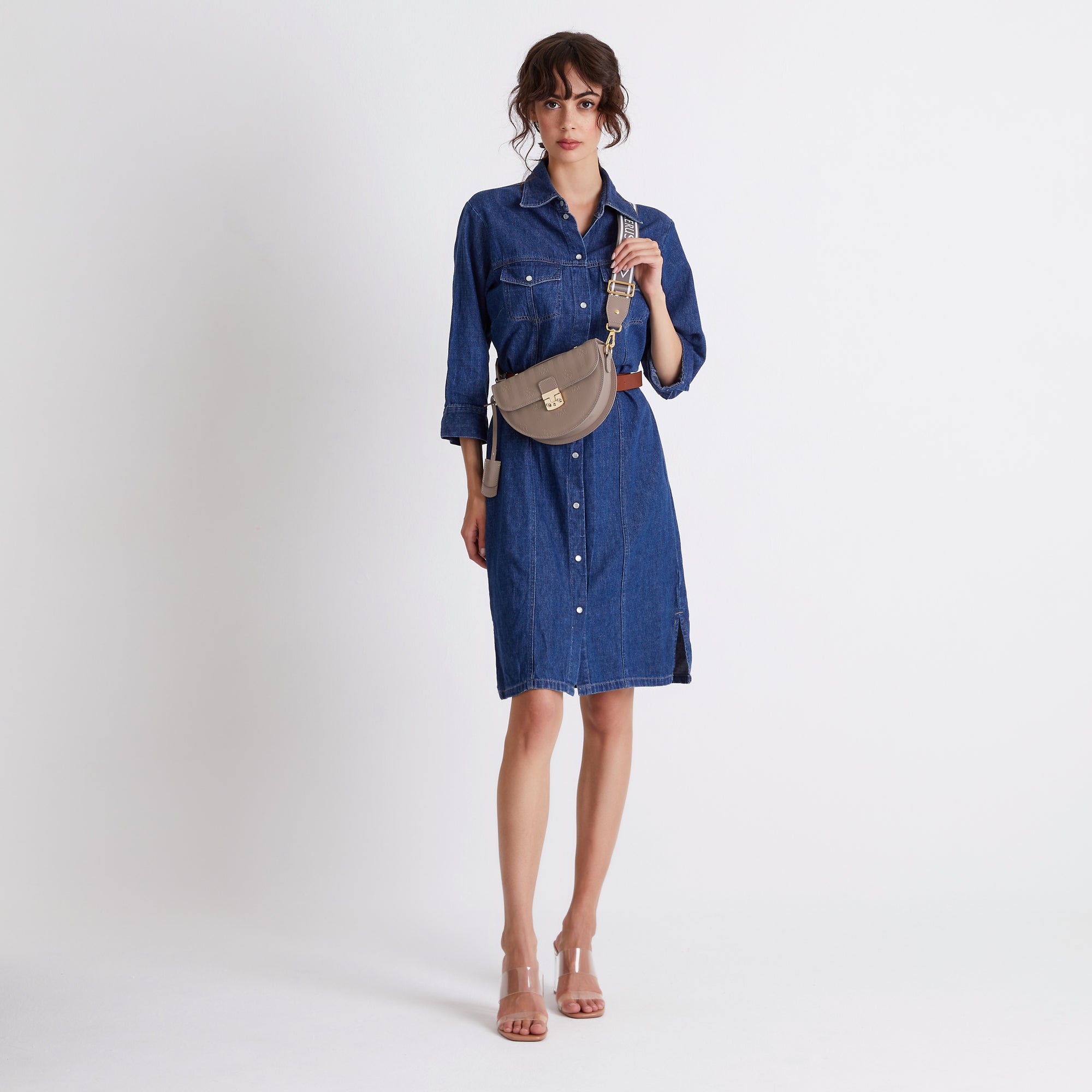 CEVIO | Sac à bandoulière taupe gris/or
