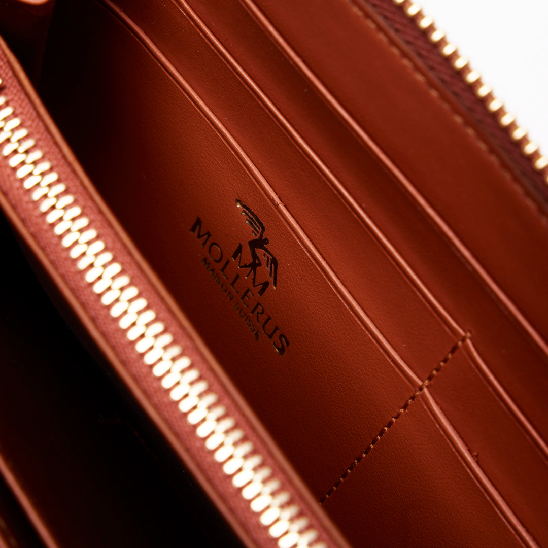 CLARIDEN | Portemonnaie sahara braun/gold- detail