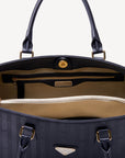 UMIKEN | Handtasche classic schwarz/gold innenfutter details