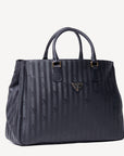 UMIKEN | Handtasche classic schwarz/gold seitlich