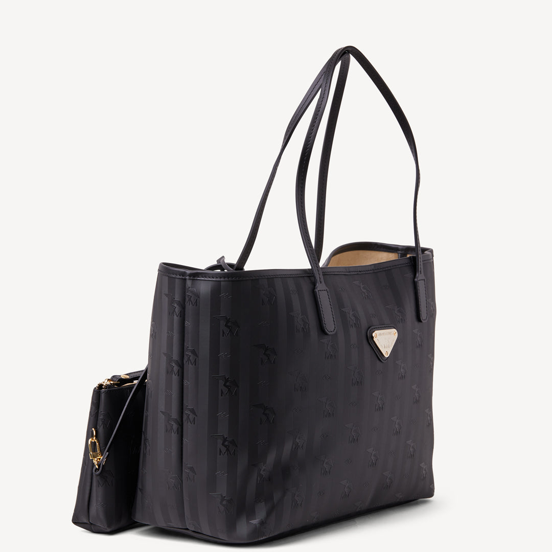 Designer Taschen Handtasche Schweizer Marke BERN Shopper Schwarz