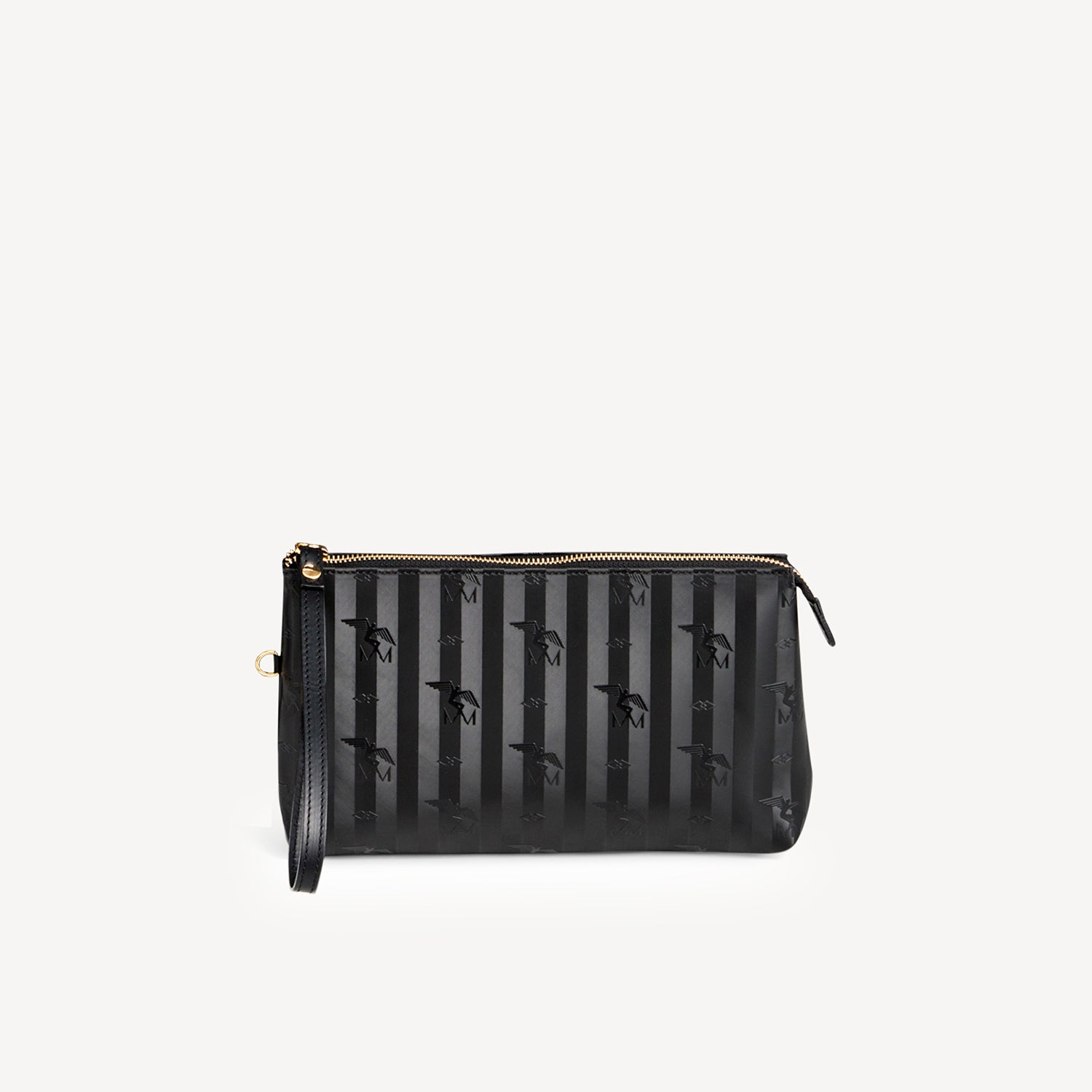 PIZOL | Necessaire classic schwarz/gold FRONTAL