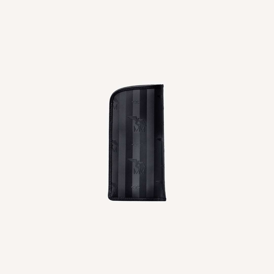 RUCHEN | Brillenetui classic schwarz/gold – frontal