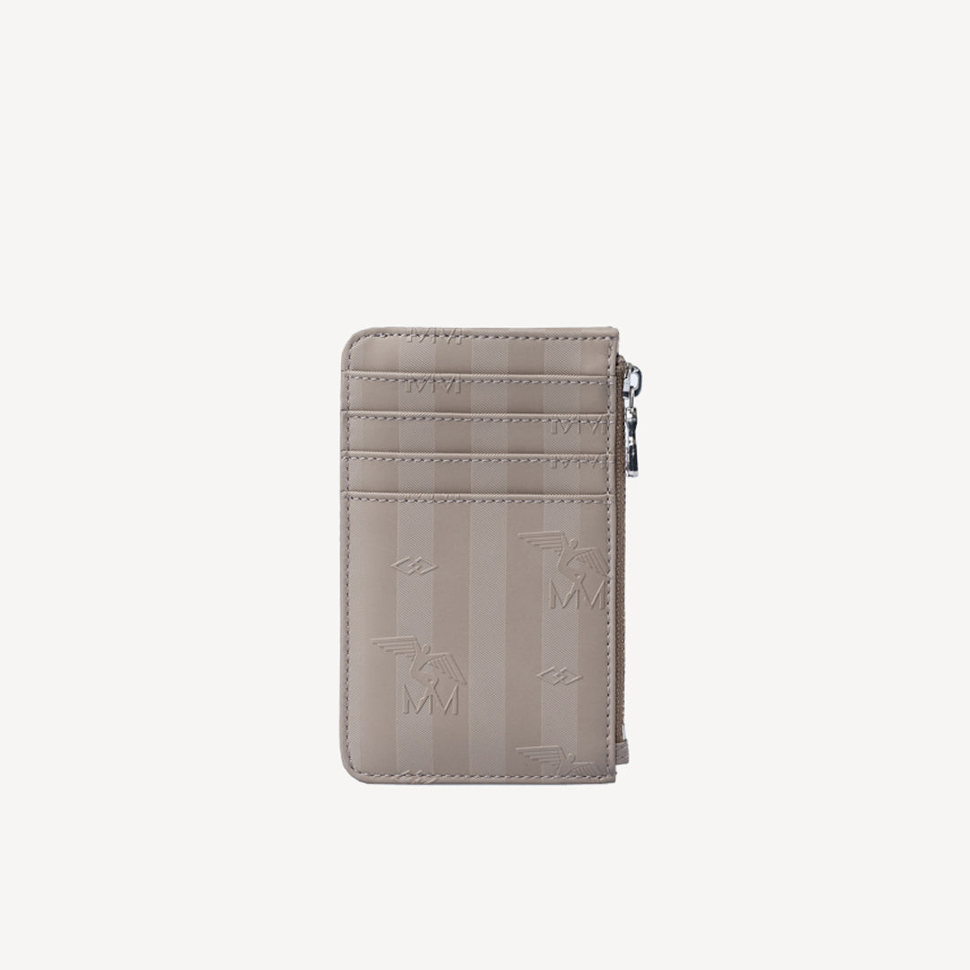 GY | Kreditkartenetui taupe grau/silber - frontal