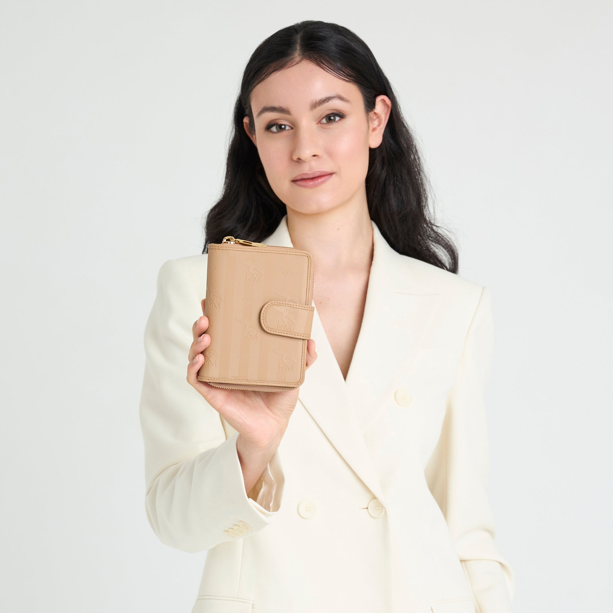 SAENTIS | Portemonnaie cappuccino beige/gold - full body