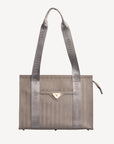 BERLIN | Schultertasche taupe grau/gold - FRONTAL