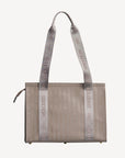 BERLIN | Schultertasche taupe grau/gold - von hinten