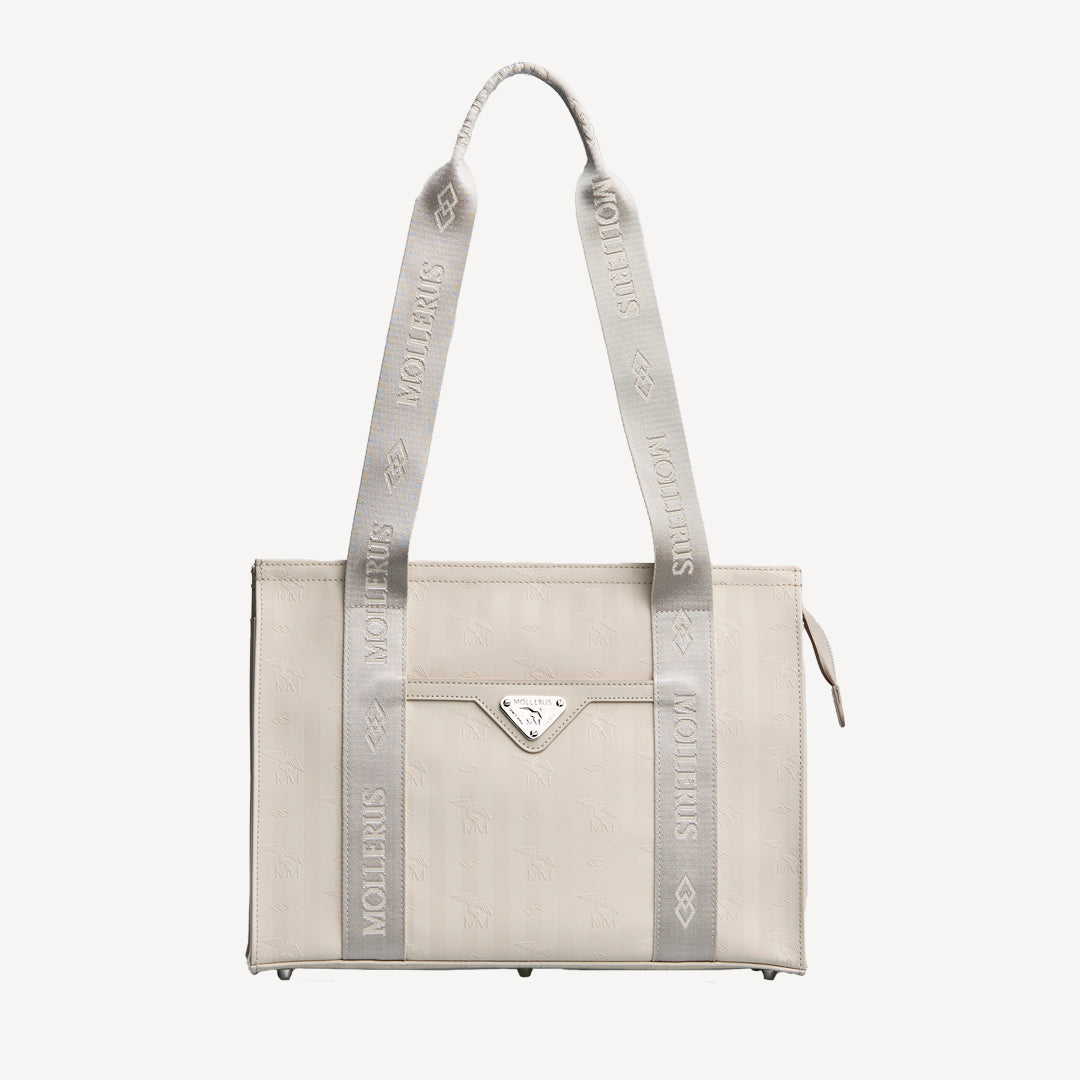 BERLIN | Schultertasche pearl weiss/silber  - FRONTAL