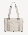 BERLIN | Schultertasche pearl weiss/silber  - FRONTAL