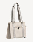 BERLIN | Schultertasche pearl weiss/silber  - seitlich