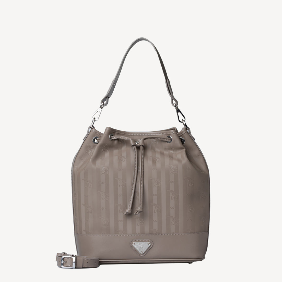 NIESEN | Beuteltasche taupe grau/silber - frontal