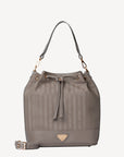 NIESEN | Beuteltasche taupe grau/gold - frontal