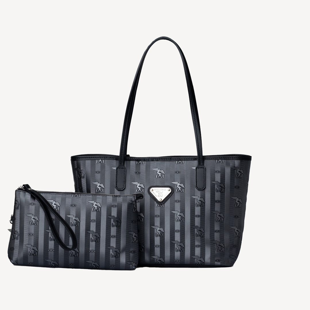 GENF | Shopper metallic schwarz/silber - frontal