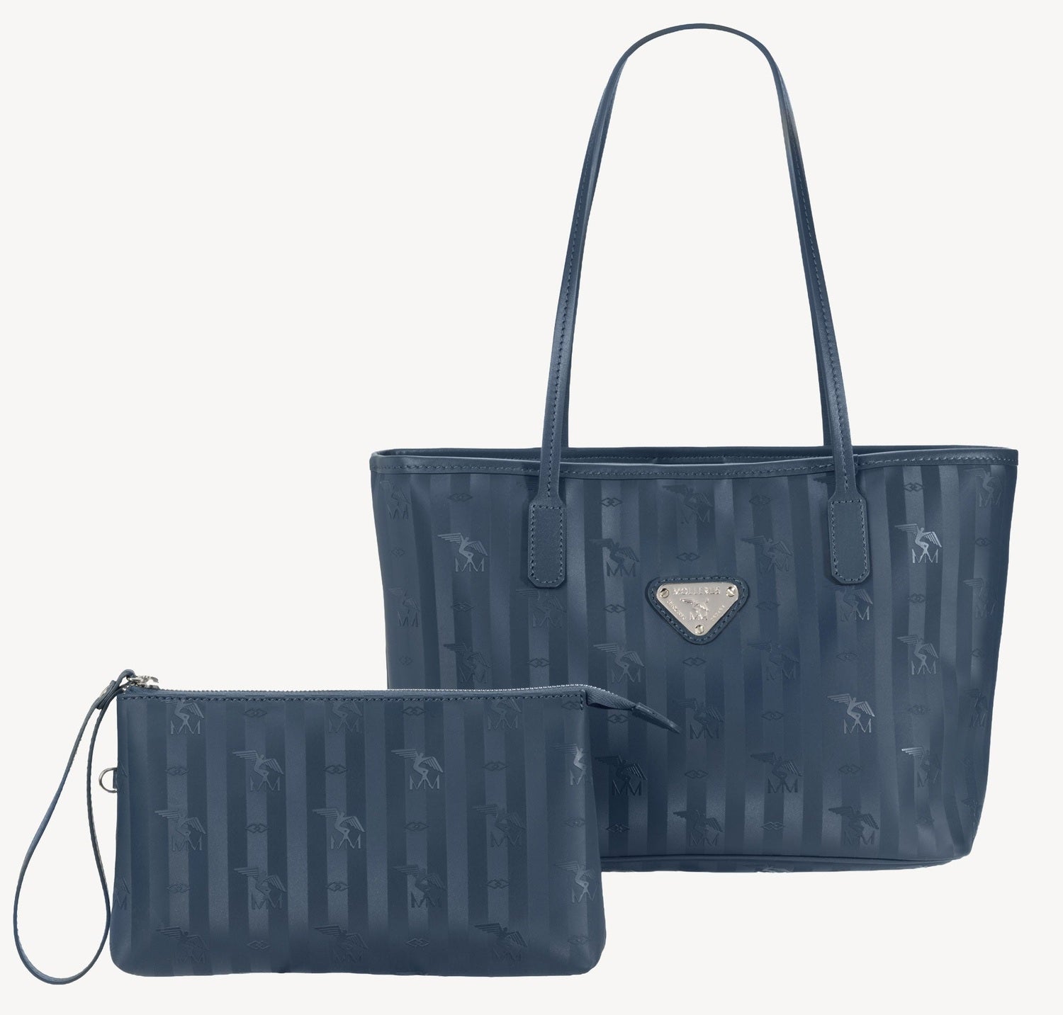 GENF | Shopper deep blau/silber - frontal