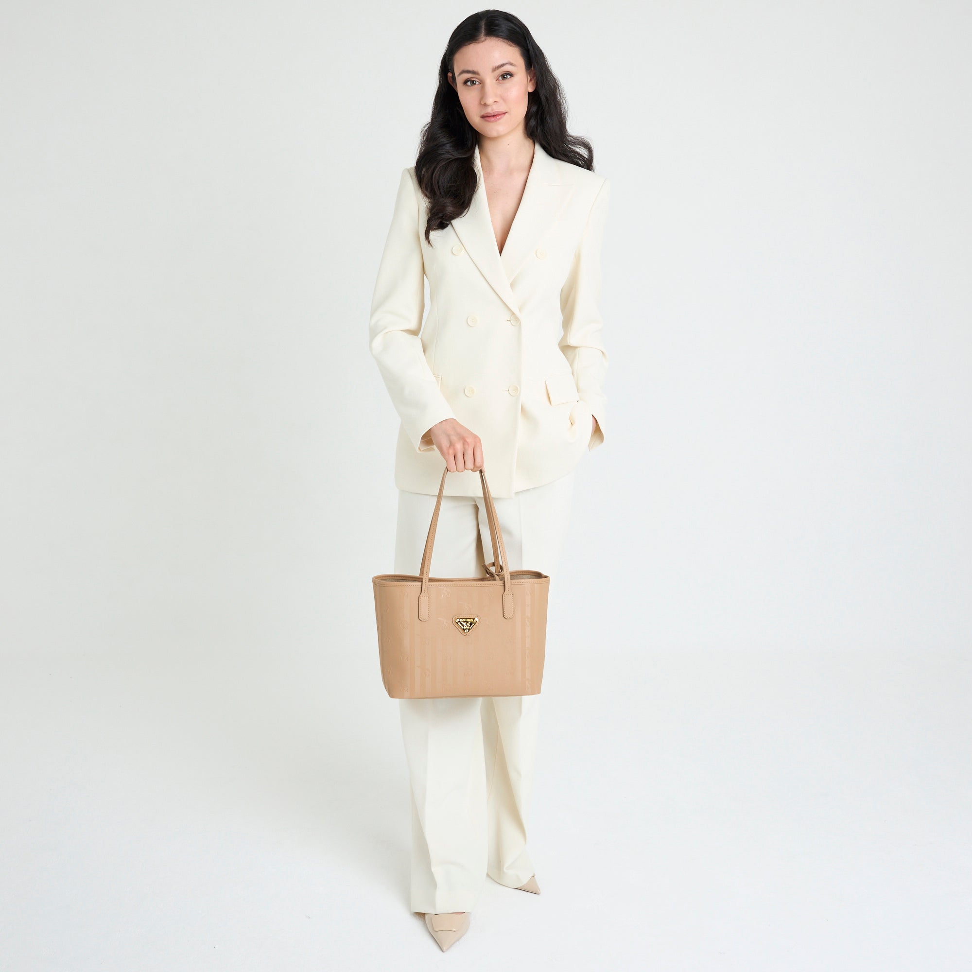 GENF | Shopper cappuccino beige/gold - full body