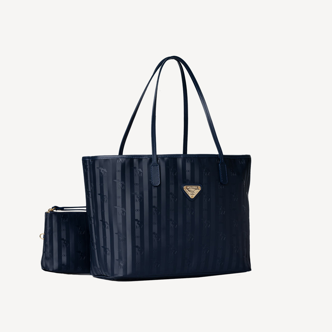 BERN | Shopper space blau/gold - seitlich
