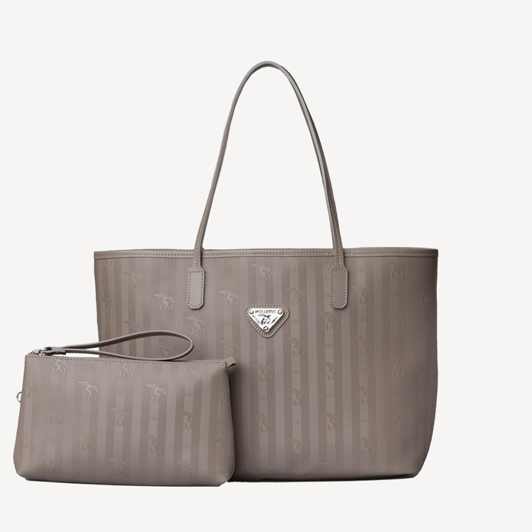 BERN | Shopper taupe grau/silber - frontal