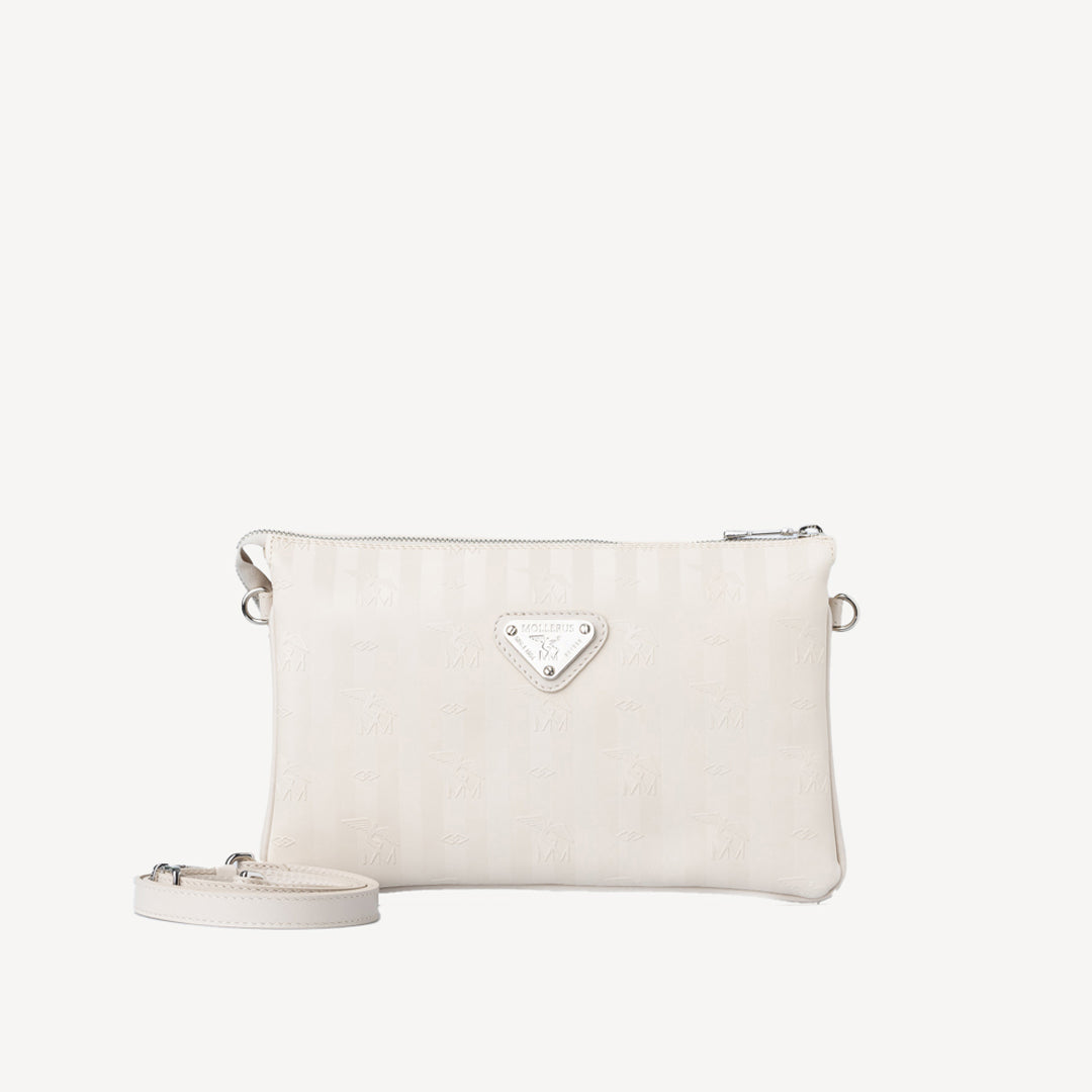 GLAND | Umhängetasche pearl weiss/silber - frontal