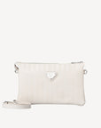 GLAND | Umhängetasche pearl weiss/silber - frontal