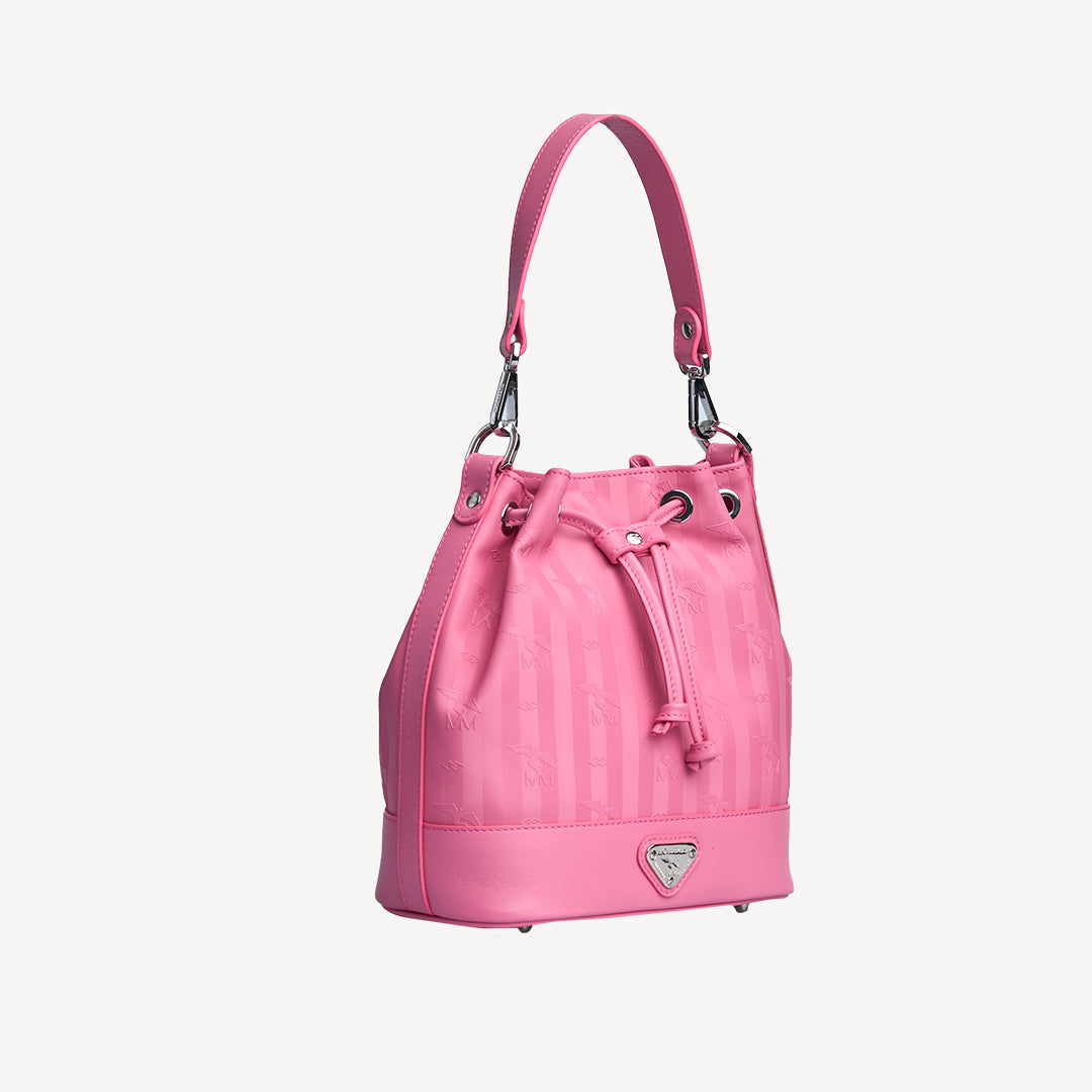 SION | Beuteltasche bubble pink/silber - seitlich