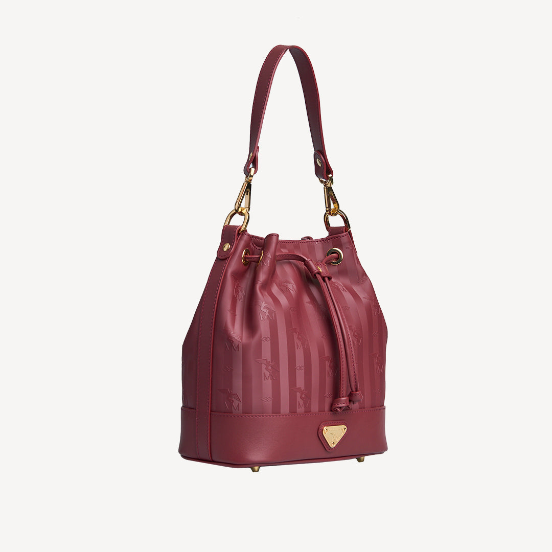 SION | Beuteltasche antique rot/gold - seitlich