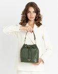 SION | Beuteltasche olive grün/gold