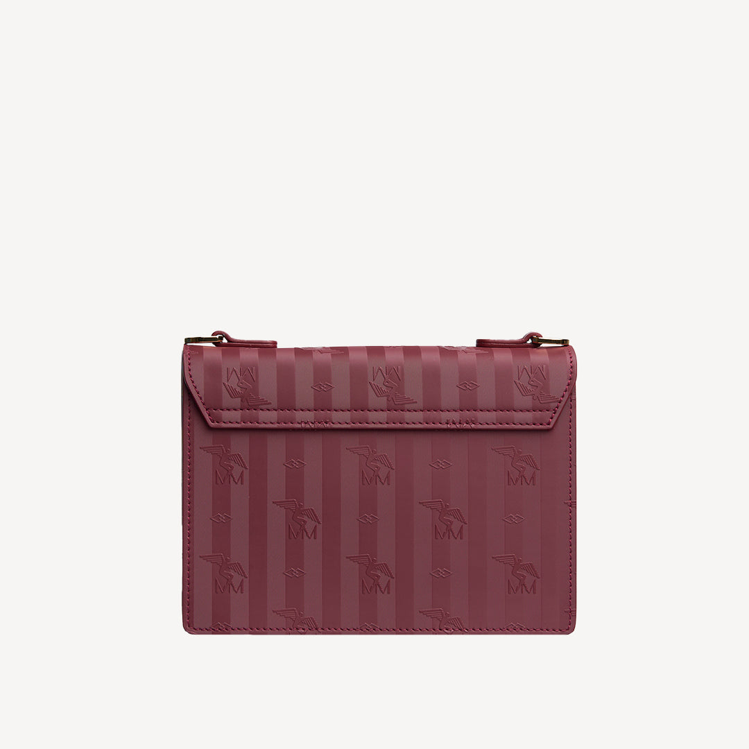 MELIDE | Umhängetasche antik rot/gold - von hinten
