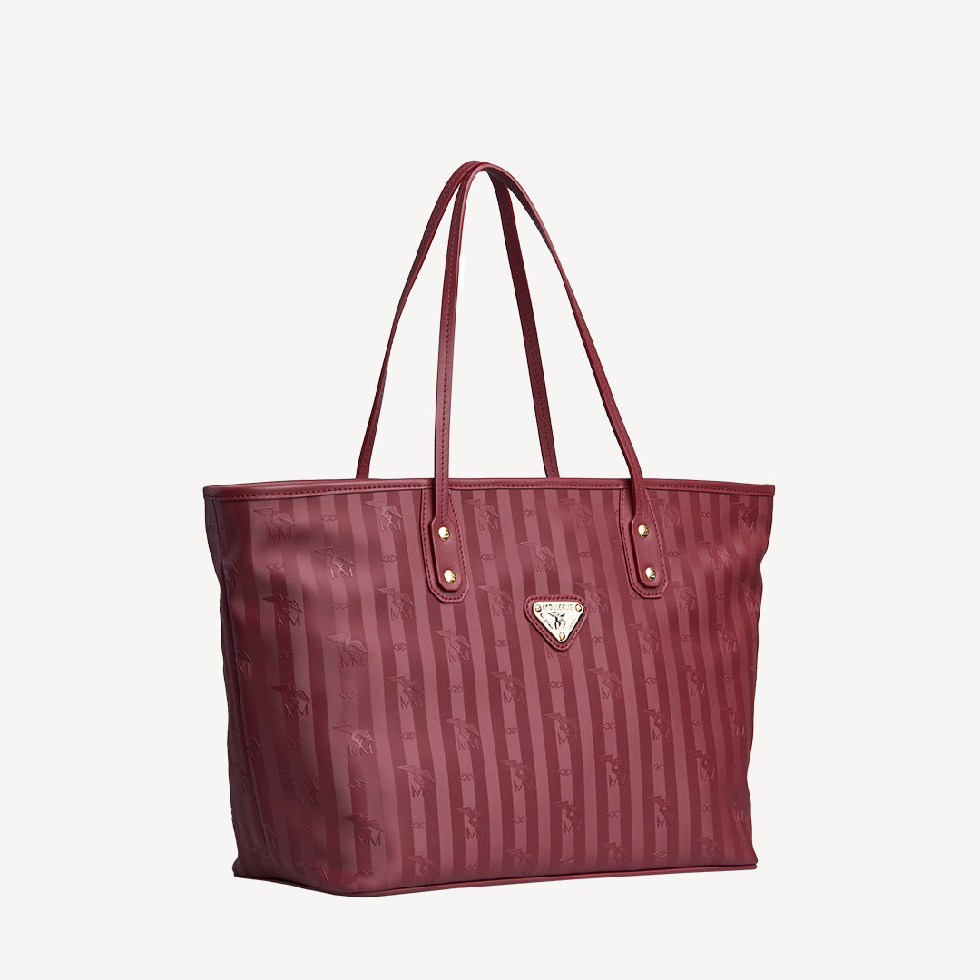 WINTERTHUR | Shopper Mollerus mit Reissverschluss antique rot/gold - seitlich