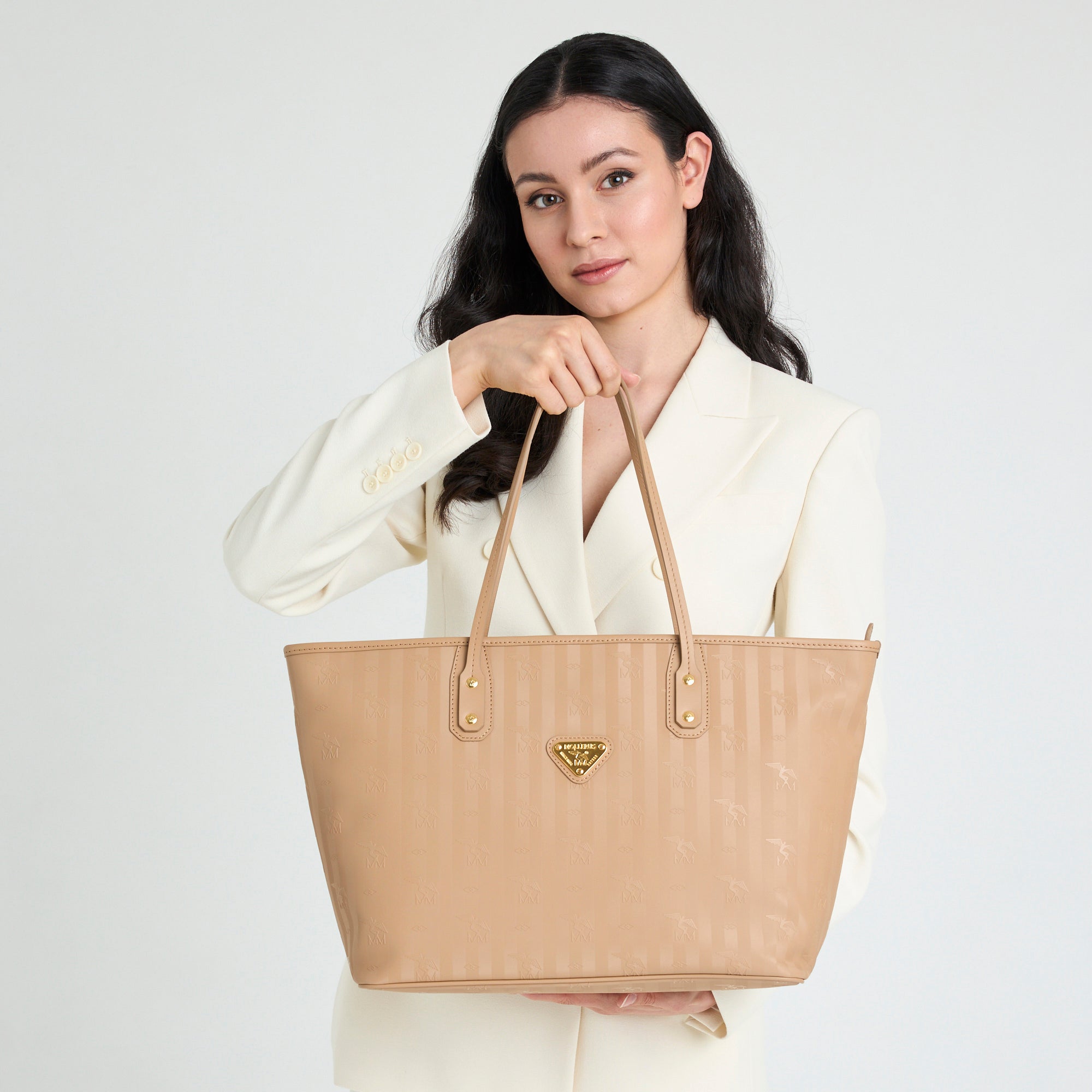 WINTERTHUR | Shopper mit Reissverschluss cappuccino beige/gold - on body